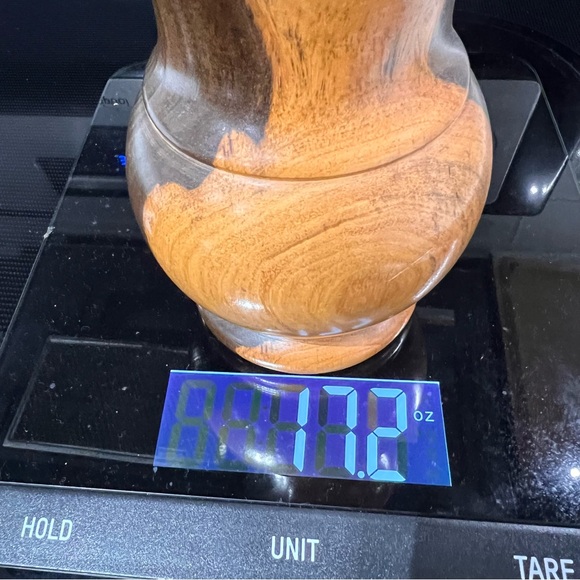 Hand Turned Two-toned Wood Bud Vase Smooth Finish 6” Tall - Picture 9 of 9